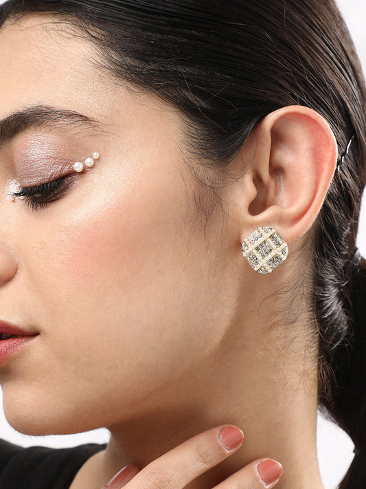 Silver Plated Designer Stone Casual Stud