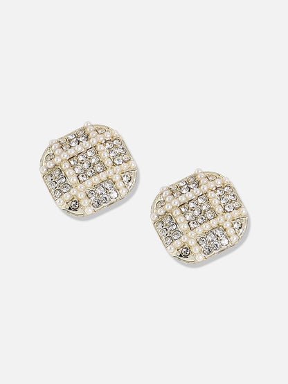 Silver Plated Designer Stone Casual Stud