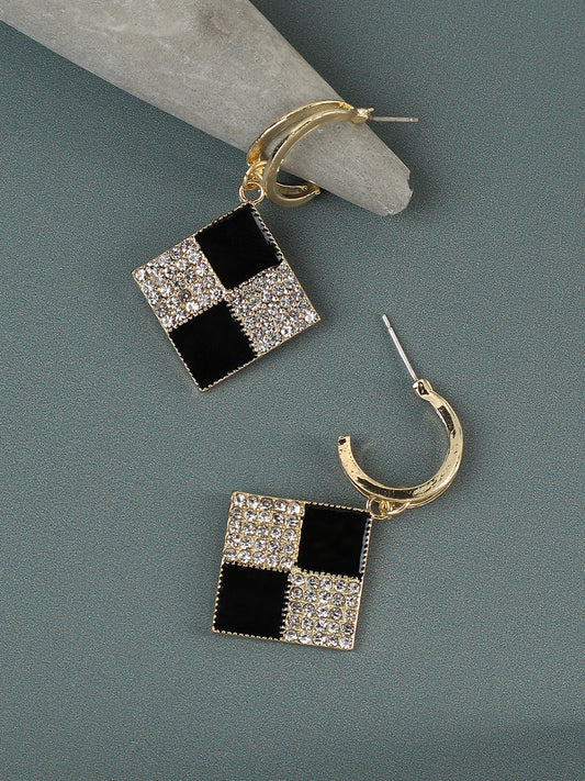 Gold Plated Designer Stone Casual Drop Earring