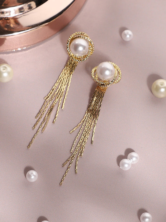 Gold Plated Designer Stone Party Drop Earring