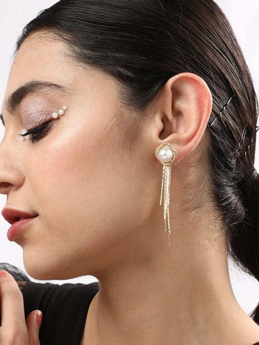 Gold Plated Designer Stone Party Drop Earring