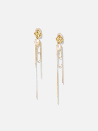 Gold Plated Designer Stone Casual Drop Earring