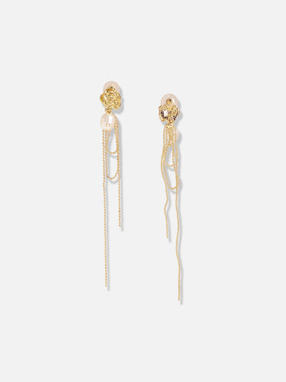 Gold Plated Designer Stone Casual Drop Earring