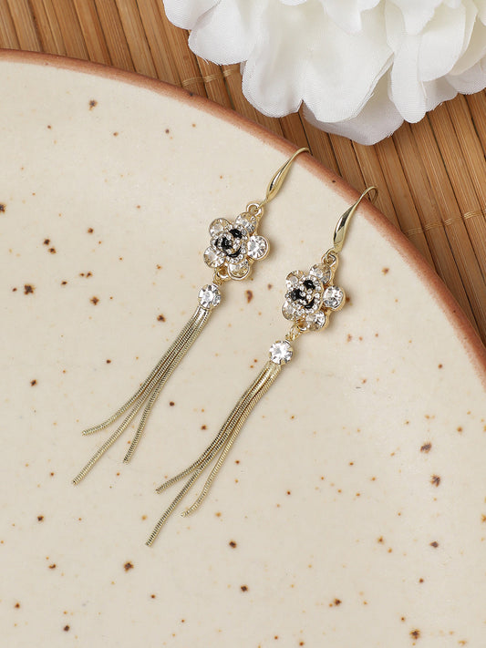 Gold Plated Designer Stone Casual Drop Earring