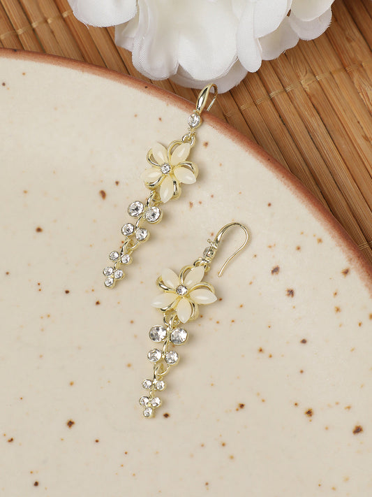 Gold Plated Designer Stone Casual Drop Earring