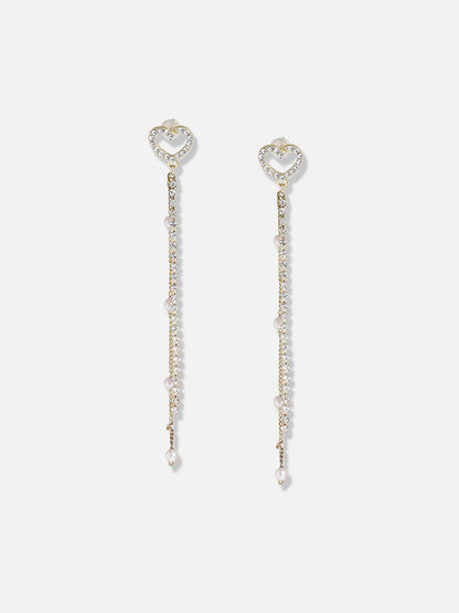 Gold Plated Designer Stone Party Drop Earring