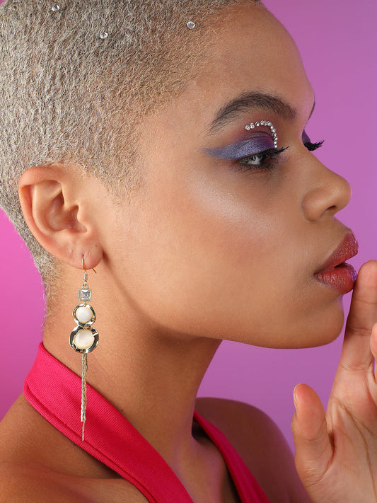 Gold Plated Designer Stone Party Drop Earring