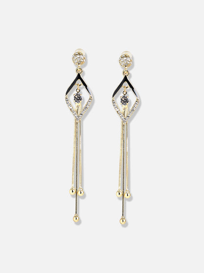 Gold Plated Designer Stone Party Drop Earring