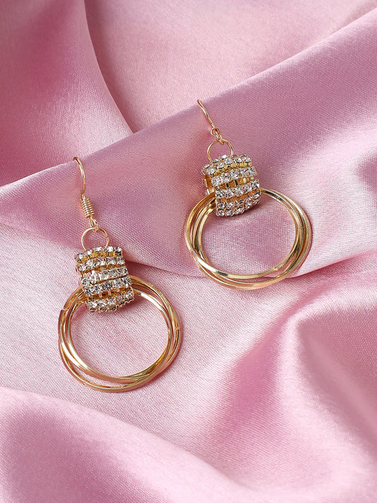 Gold Plated Designer Stone Party Drop Earring