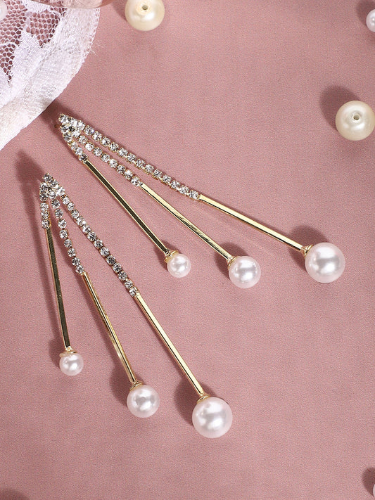 Gold Plated Pearls Party Drop Earring