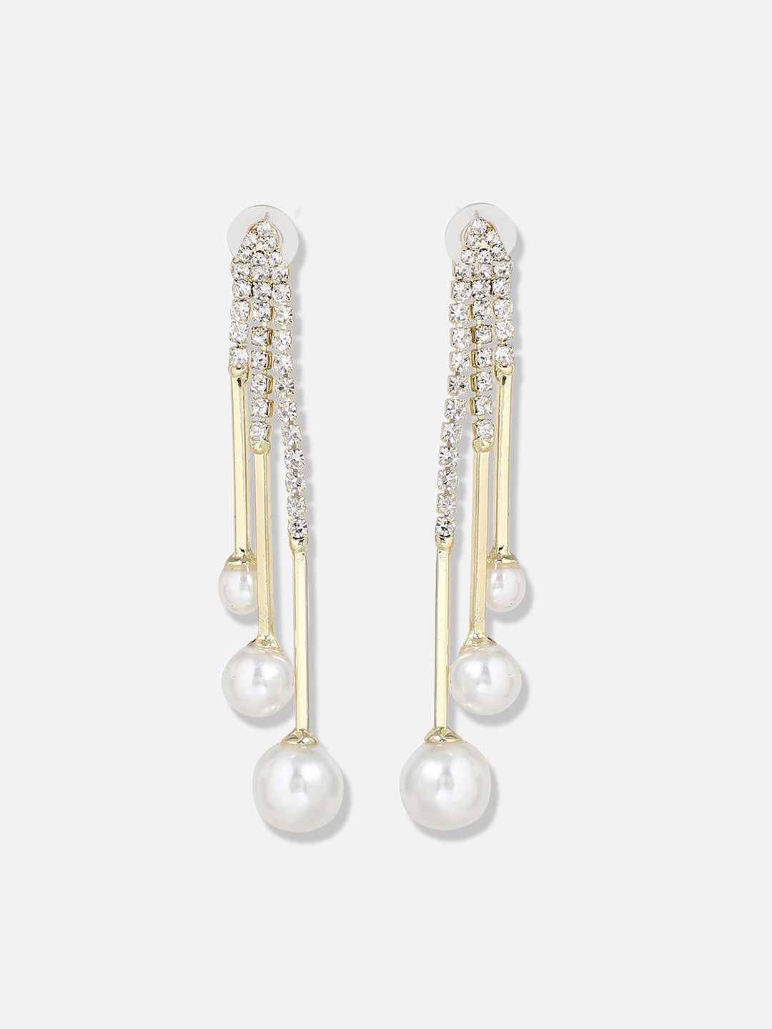 Gold Plated Pearls Party Drop Earring