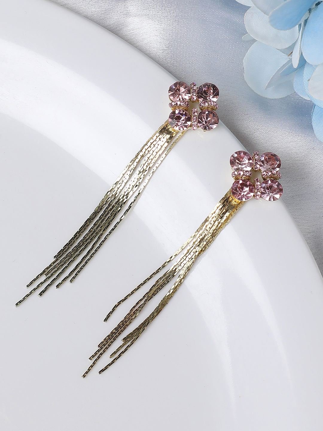 Gold Plated Designer Stone Party Drop Earring