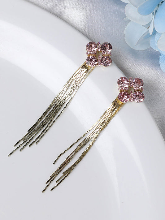 Gold Plated Designer Stone Party Drop Earring