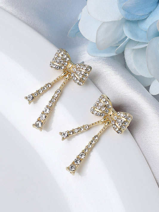 Gold Plated Designer Stone Casual Drop Earring