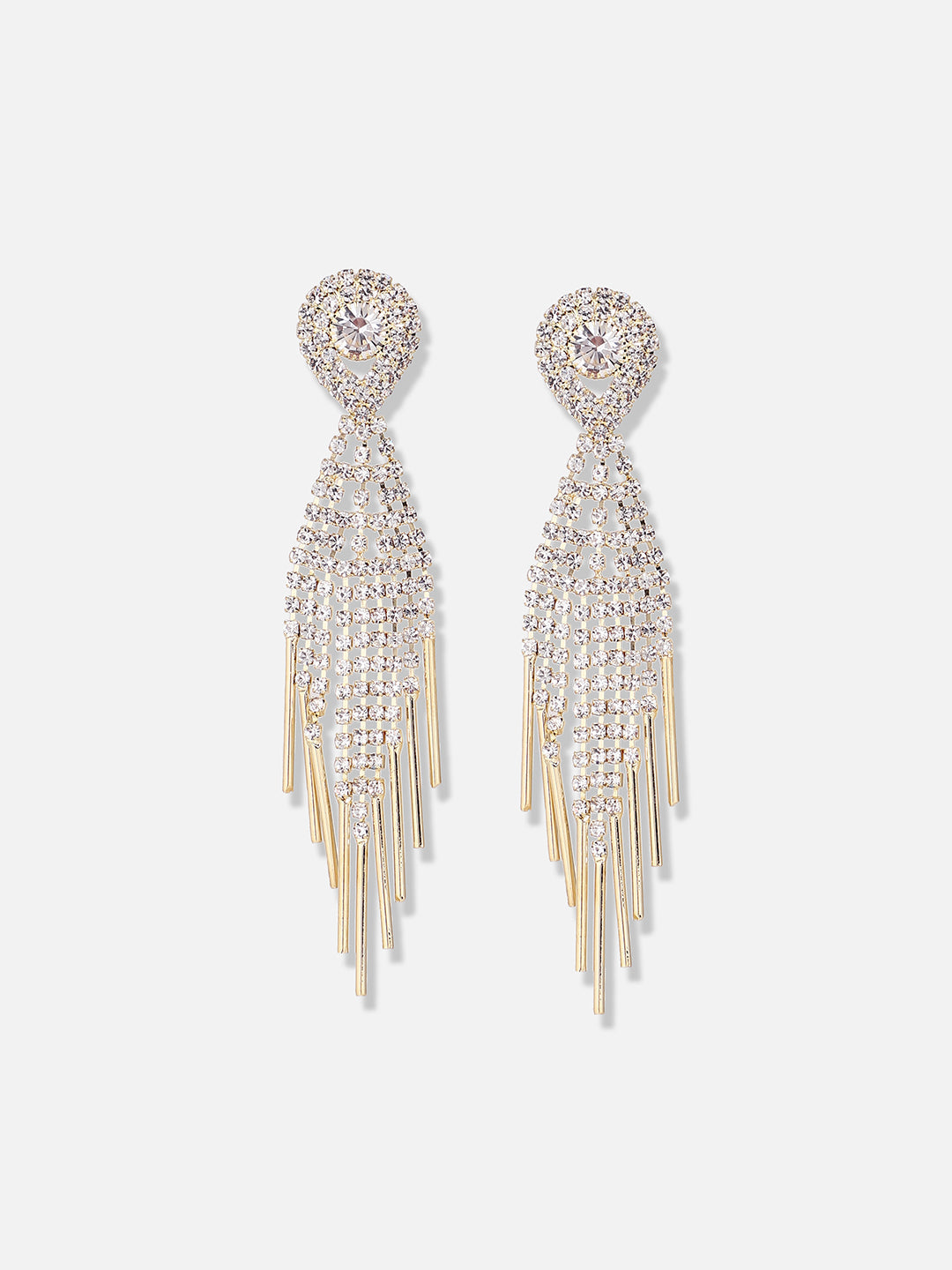 Silver Plated Designer Stone Party Drop Earring
