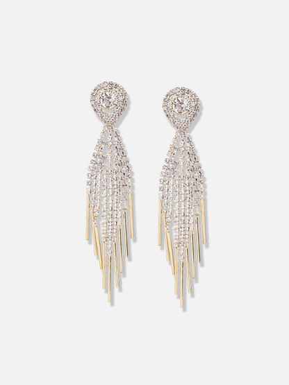 Silver Plated Designer Stone Party Drop Earring