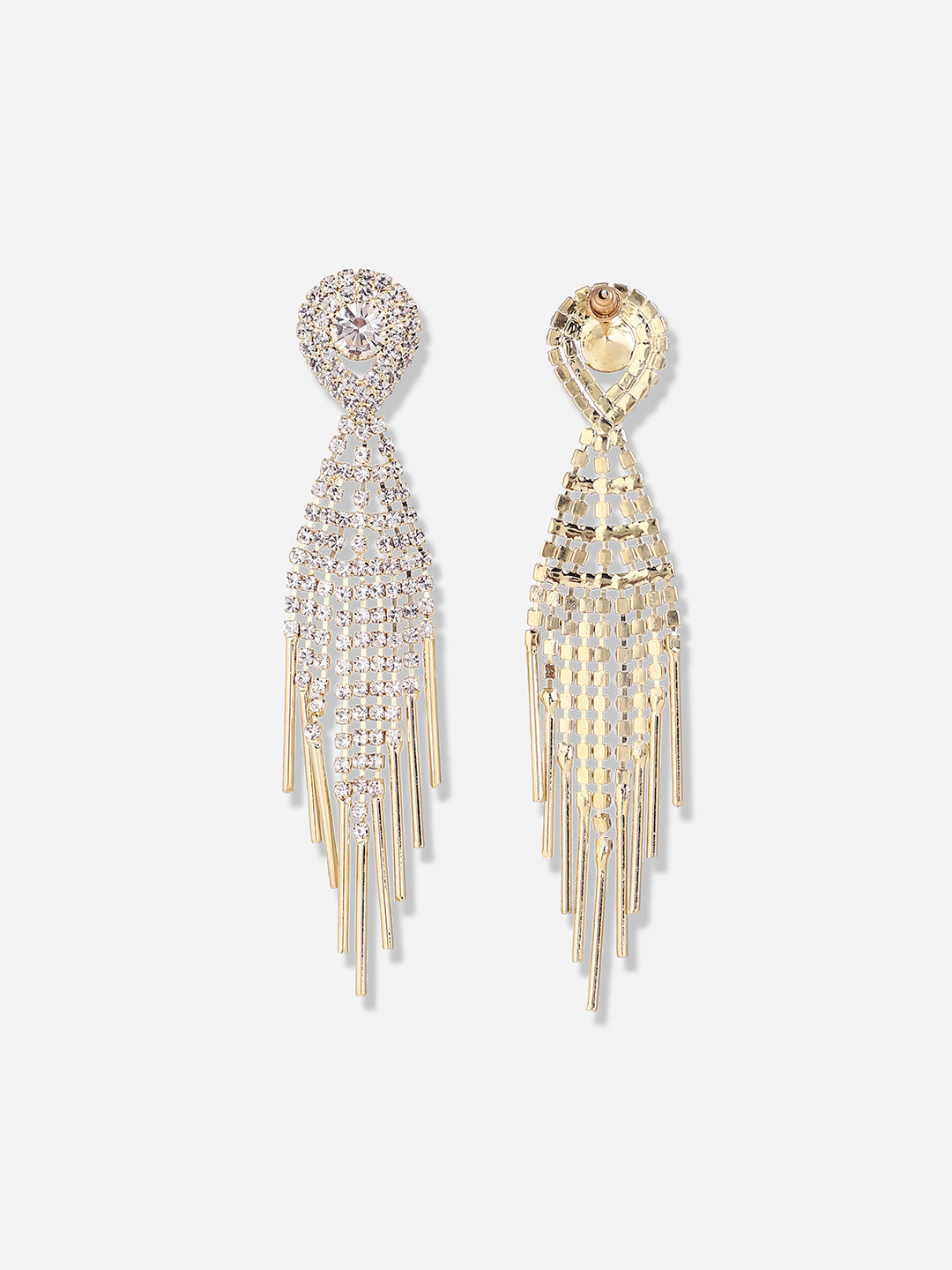 Silver Plated Designer Stone Party Drop Earring