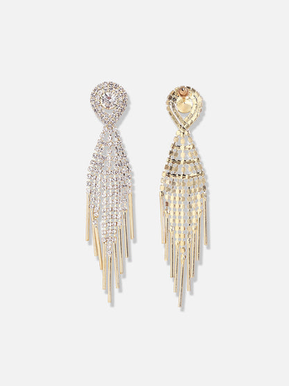 Silver Plated Designer Stone Party Drop Earring