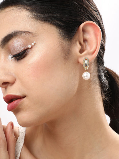 Gold Plated Pearls Casual Drop Earring