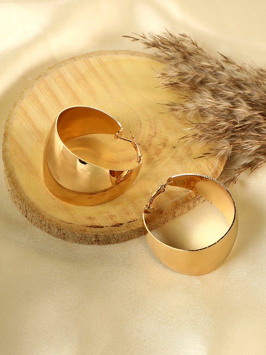 Gold-Plated Contemporary Studs Earrings
