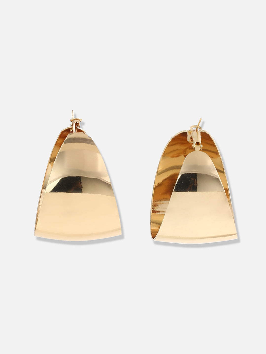 Gold-Plated Contemporary Studs Earrings