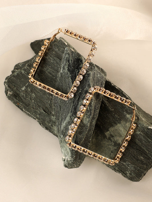 Gold-Plated Contemporary Hoop Earrings