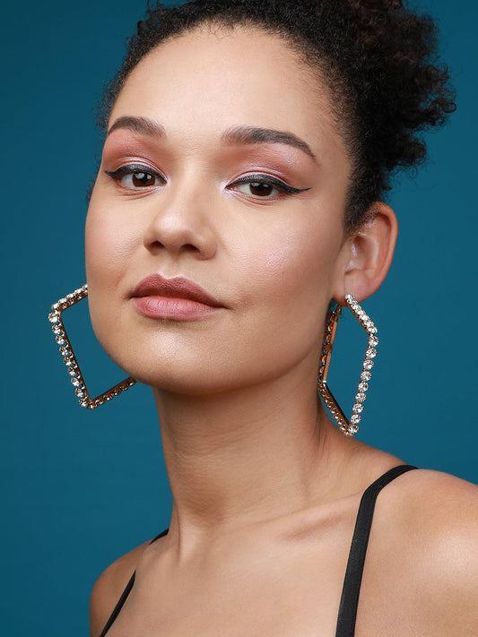 Gold-Plated Contemporary Hoop Earrings