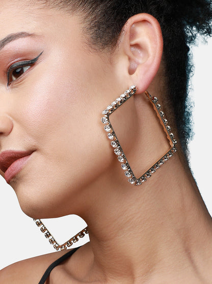Gold-Plated Contemporary Hoop Earrings
