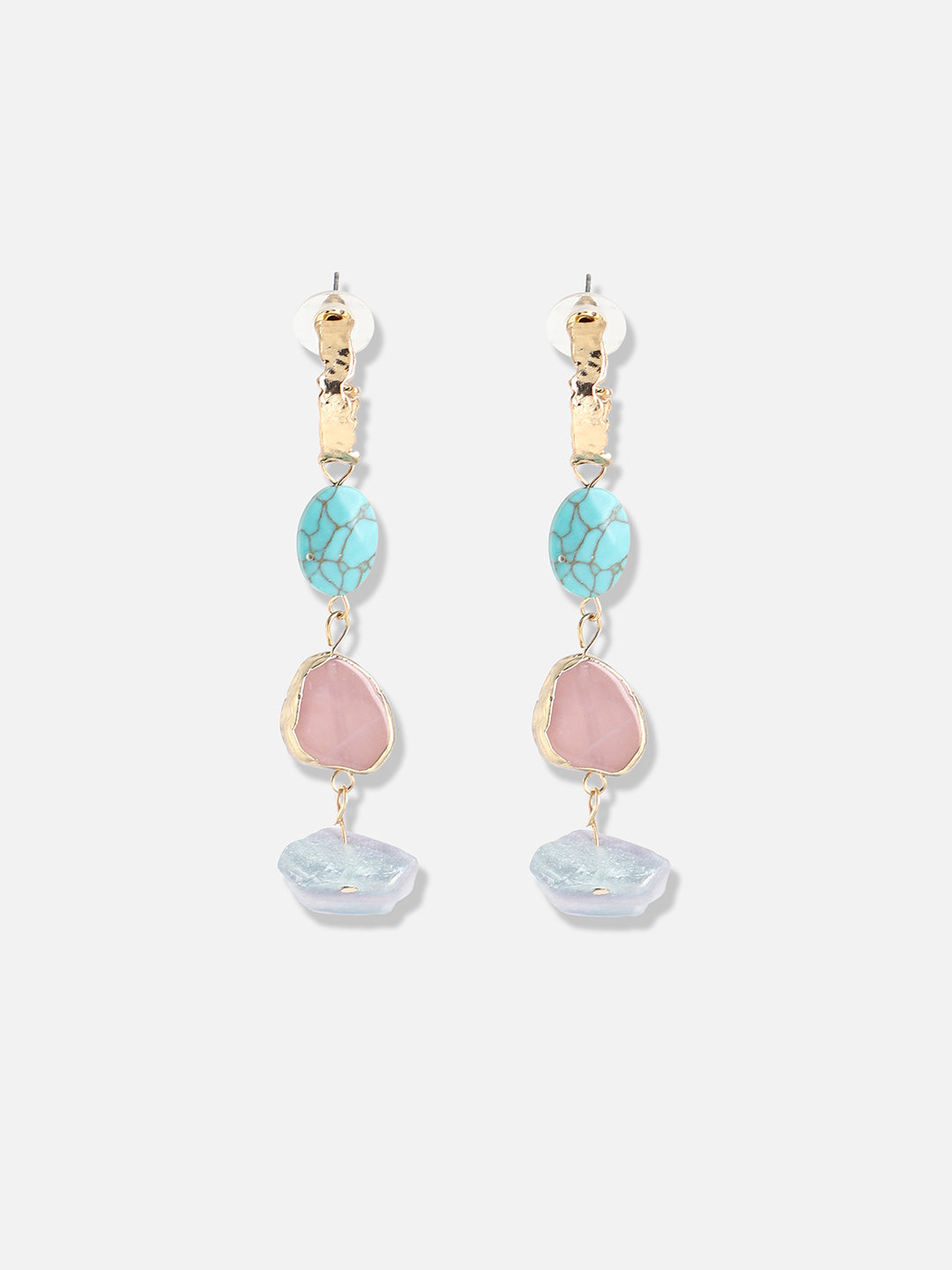 Gold Plated Designer Stone Casual Drop Earring