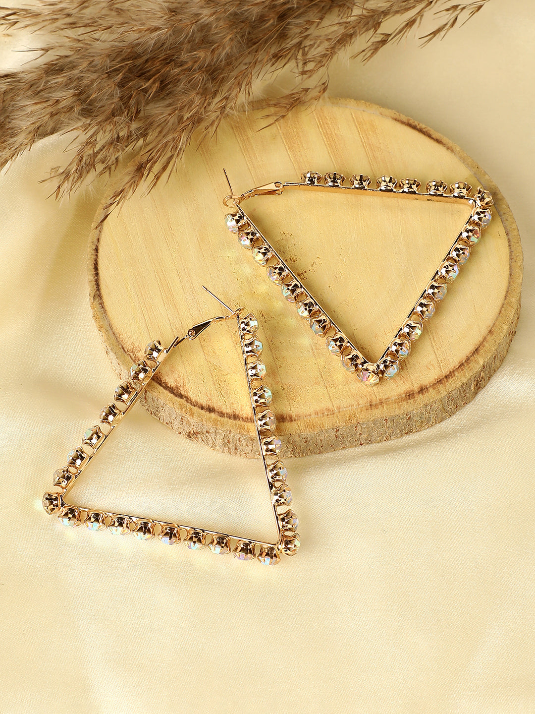 Gold-Plated Contemporary Drop Earrings