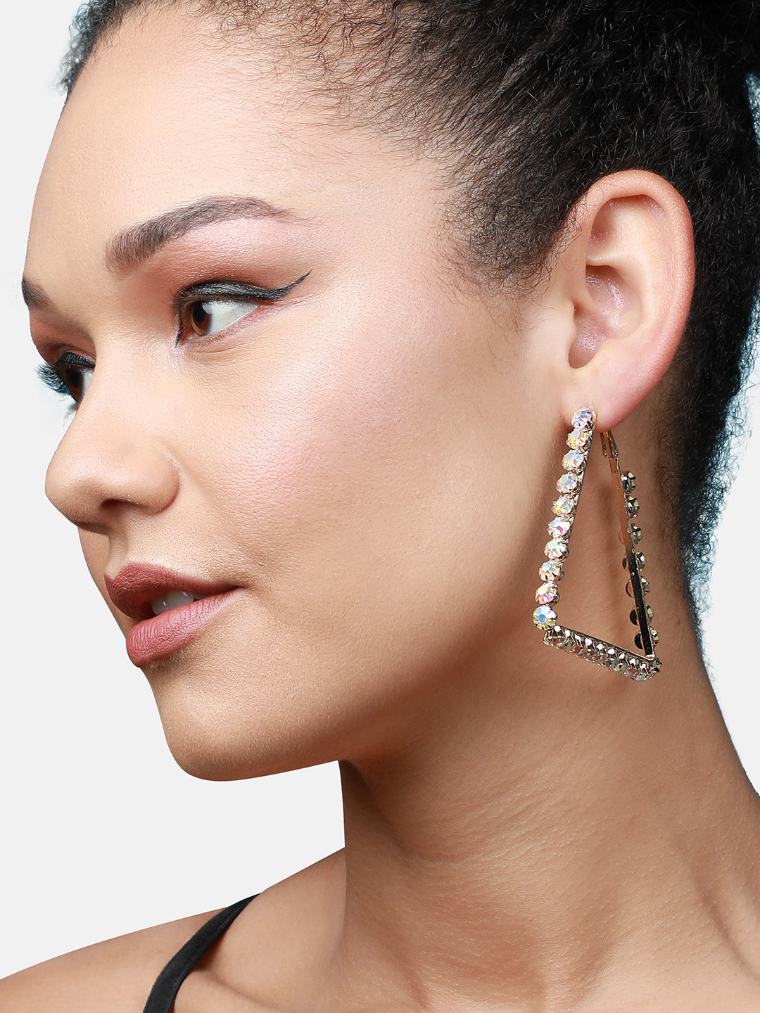Gold-Plated Contemporary Drop Earrings