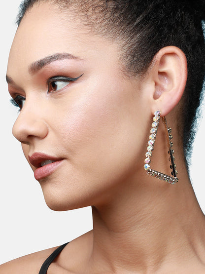 Gold-Plated Contemporary Drop Earrings