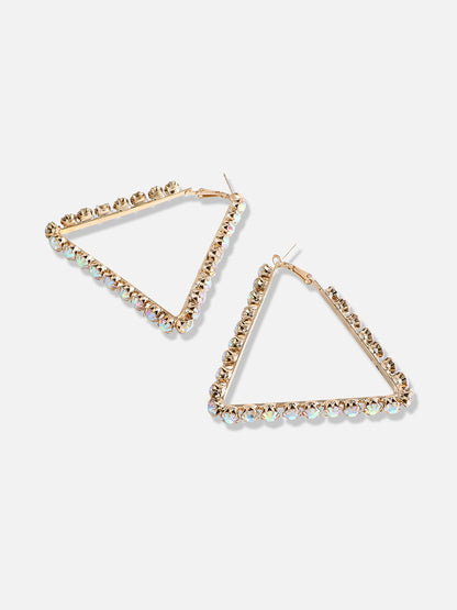 Gold-Plated Contemporary Drop Earrings
