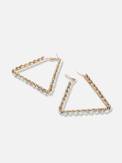 Gold-Plated Contemporary Drop Earrings