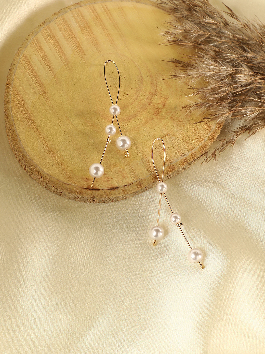 Gold-Plated Contemporary Drop Earrings
