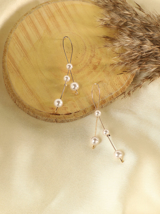 Gold-Plated Contemporary Drop Earrings