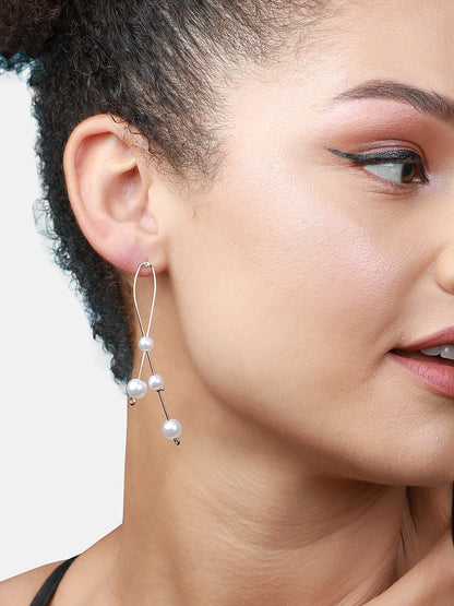 Gold-Plated Contemporary Drop Earrings