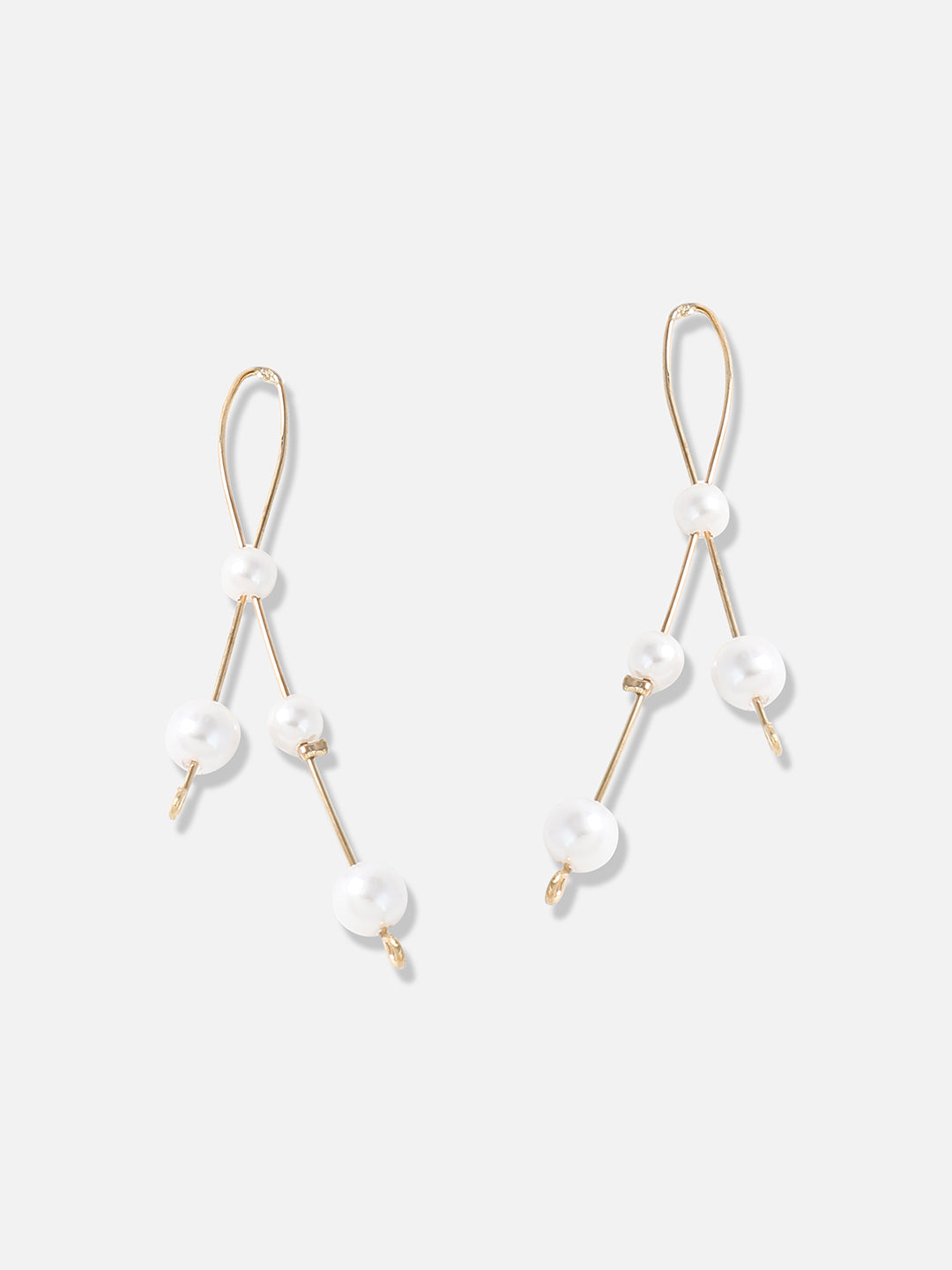 Gold-Plated Contemporary Drop Earrings