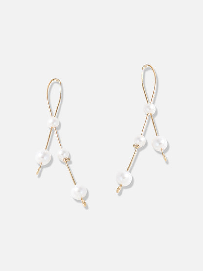 Gold-Plated Contemporary Drop Earrings