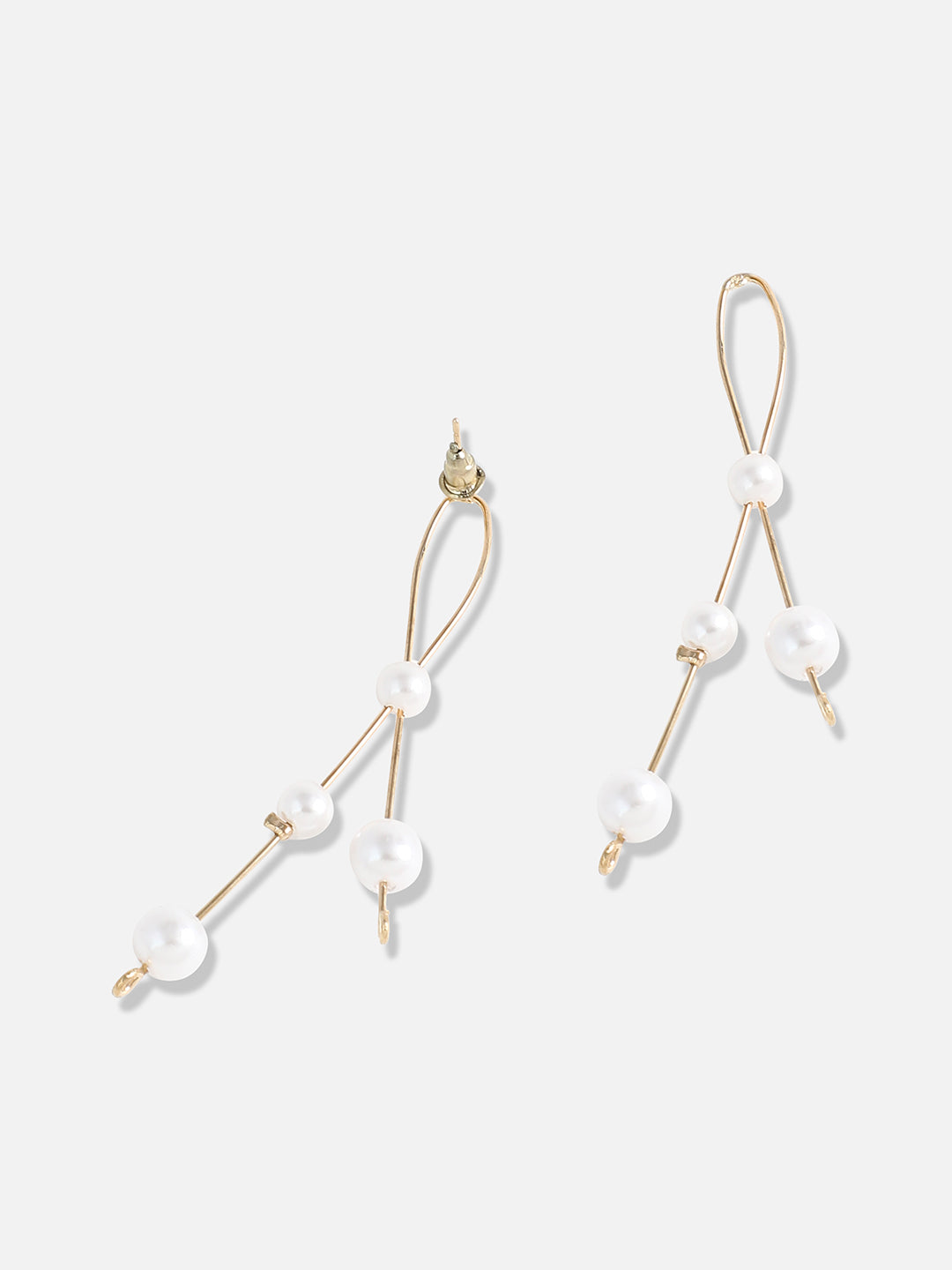 Gold-Plated Contemporary Drop Earrings