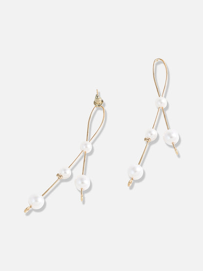 Gold-Plated Contemporary Drop Earrings