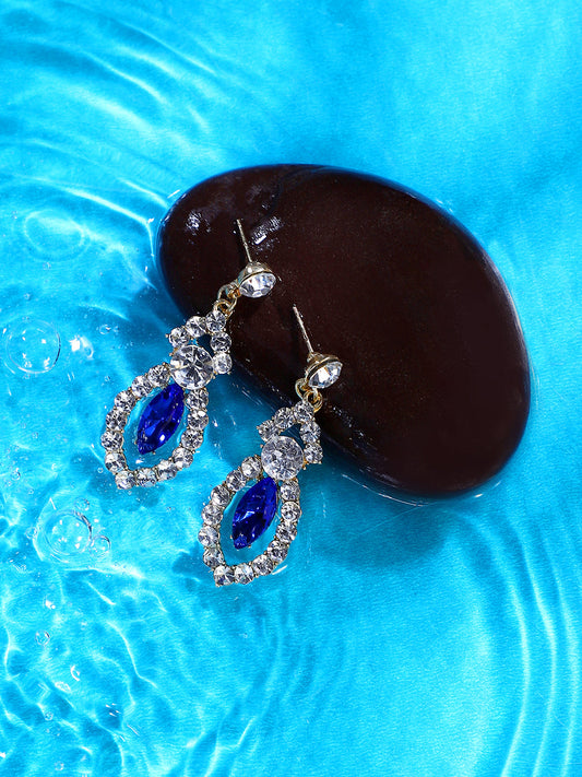 Silver Plated Designer Stone Party Drop Earring