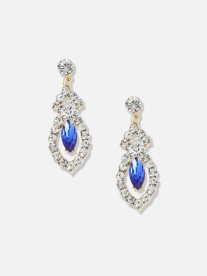 Silver Plated Designer Stone Party Drop Earring