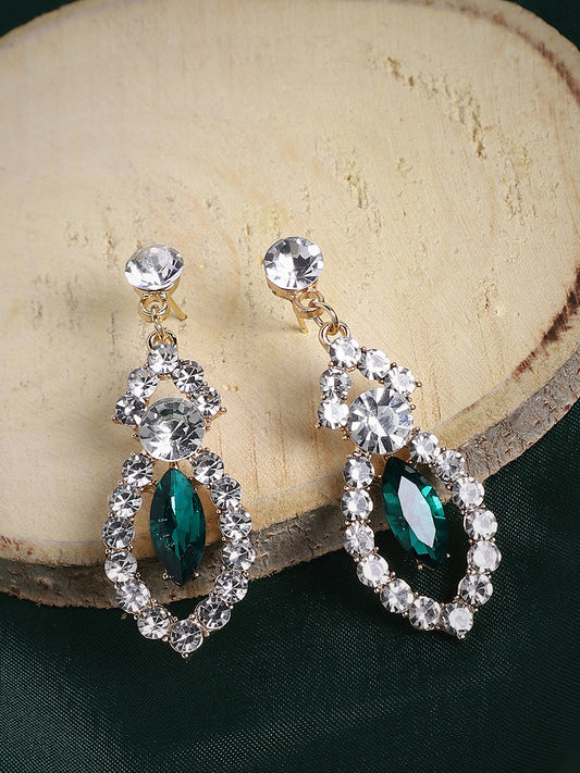Silver Plated Designer Stone Party Drop Earring