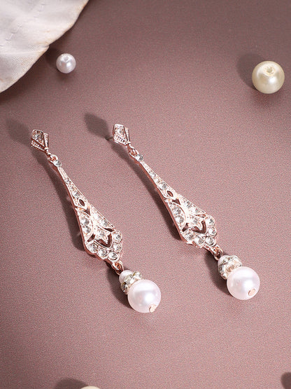 Silver Plated Designer Stone Party Drop Earring