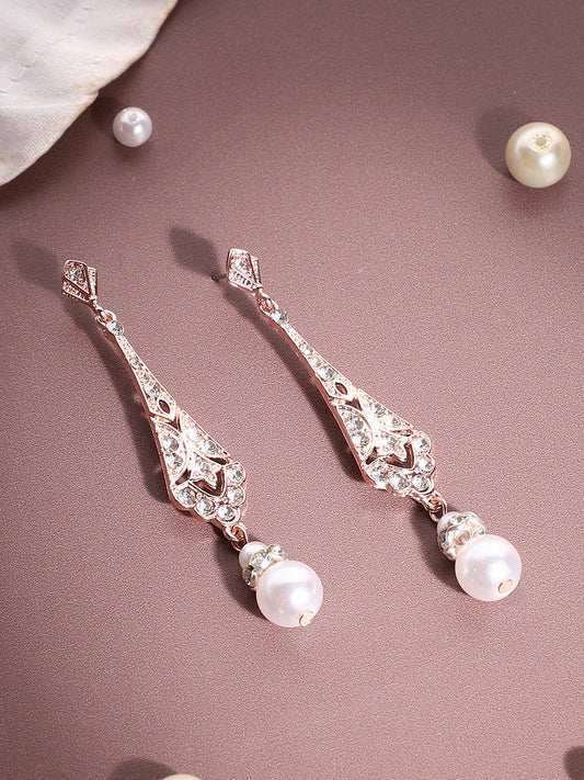 Silver Plated Designer Stone Party Drop Earring
