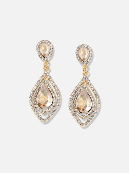 Gold Plated Designer Stone Casual Drop Earring