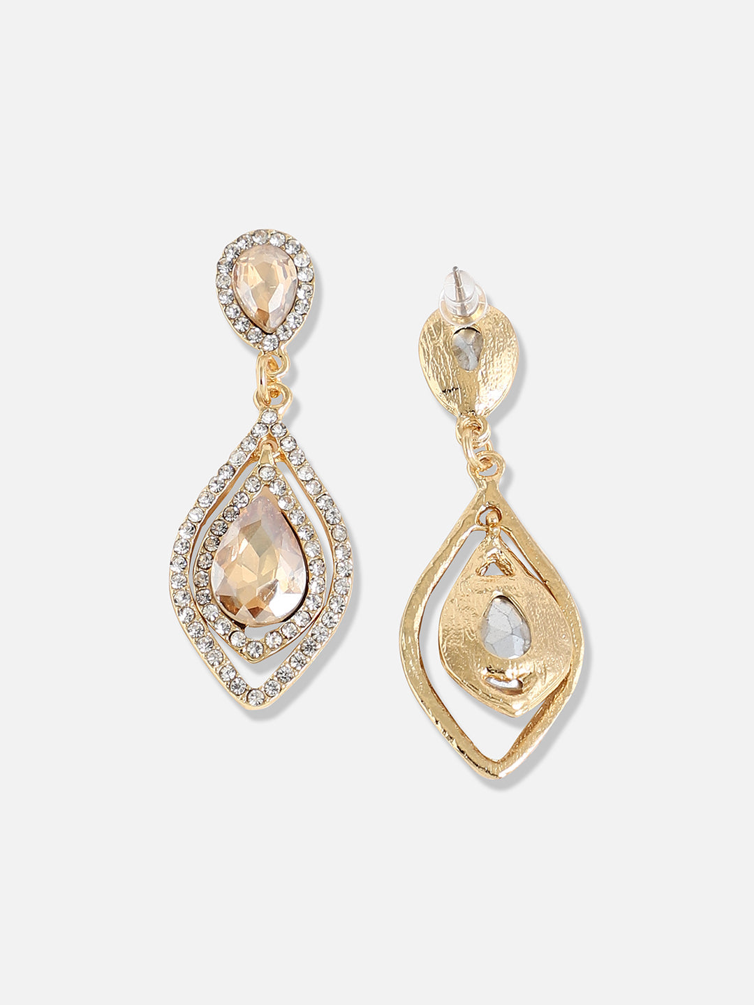 Gold Plated Designer Stone Casual Drop Earring