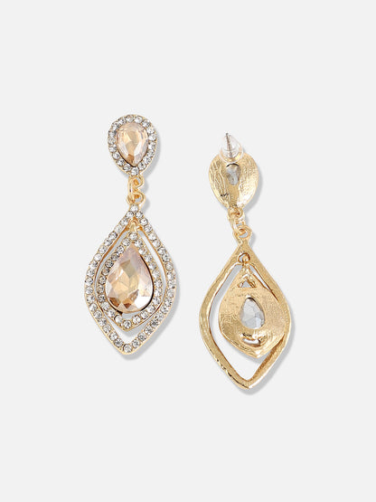 Gold Plated Designer Stone Casual Drop Earring