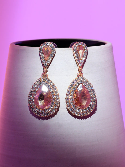 Gold Plated Designer Stone Party Drop Earring